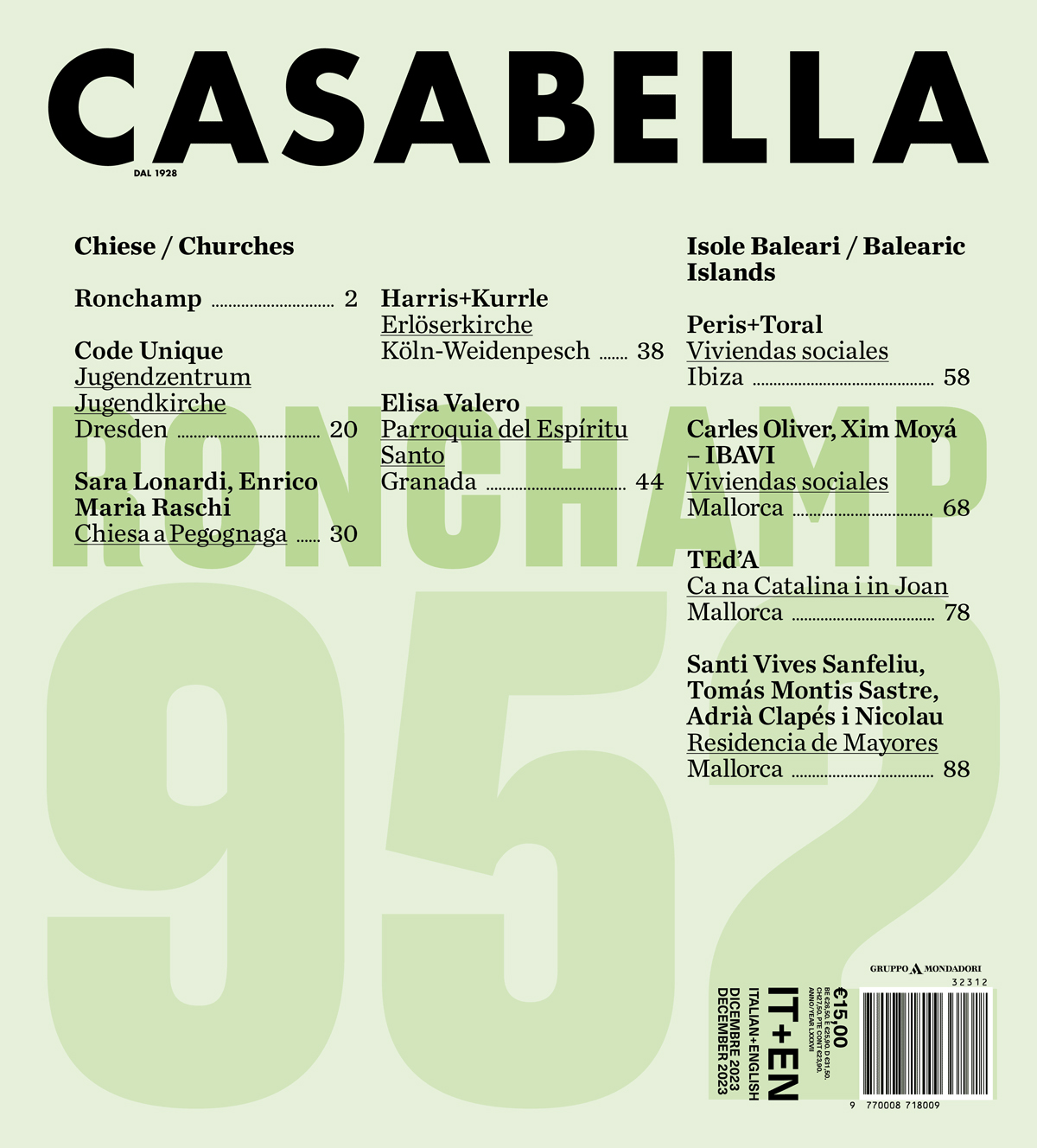 Portada Casabella nº 952